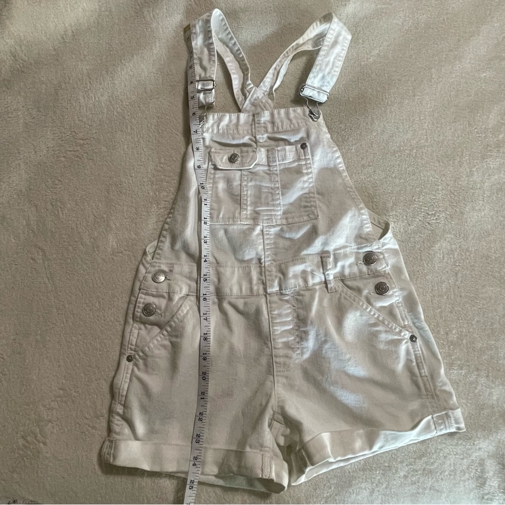 Medium girls 7/8 white Denim Overalls - Picture 5 of 7